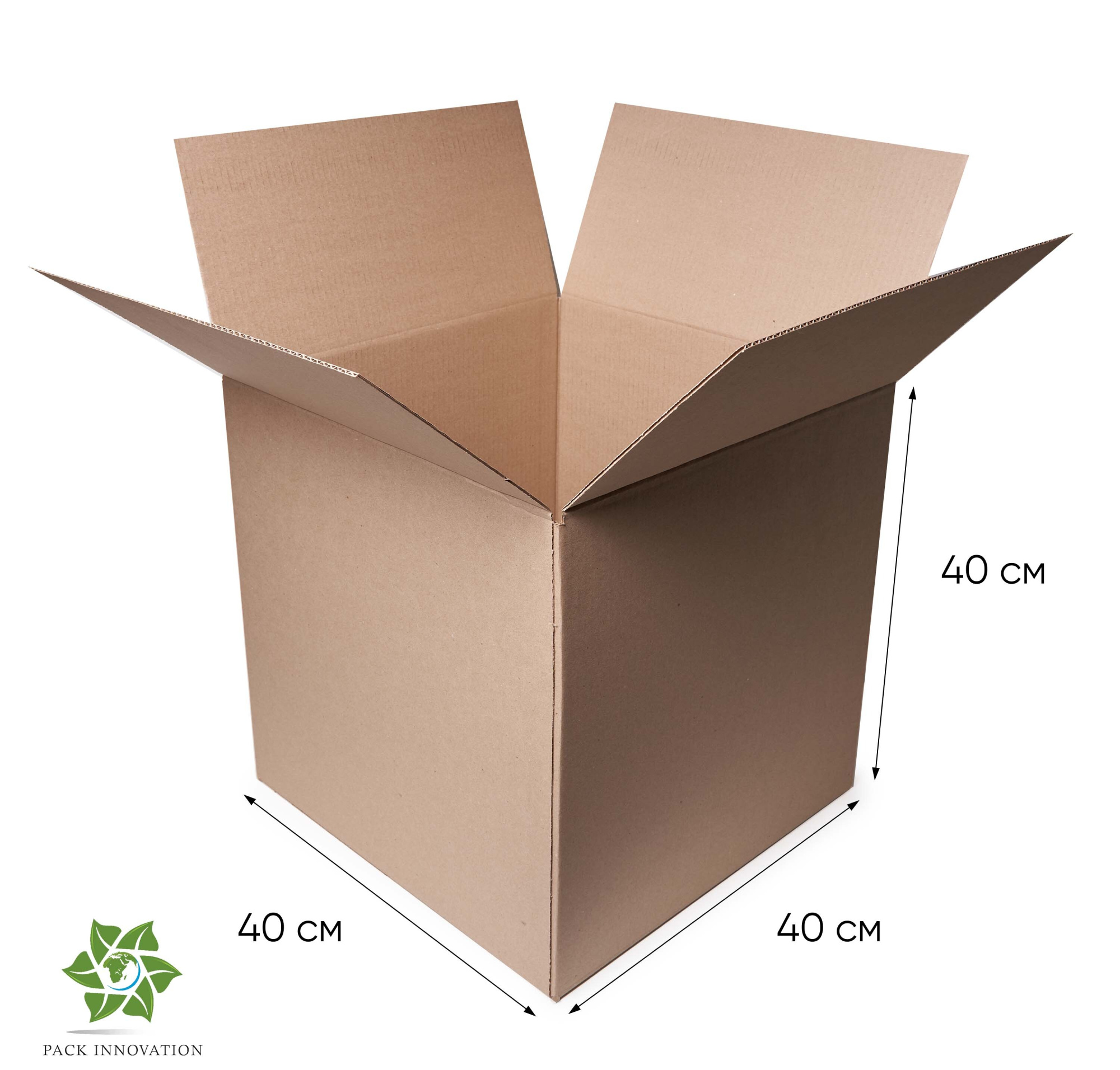 Коробка картонная, 40х40х40 см, объем 64 л, 20 шт. (Гофрокороб, 400х400х400 мм )