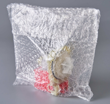 Пакет воздушно-пузырчатый (ВПП, пузырьковый, пупырчатый), 20х20+5 см, с клеевым клапаном, трехслойный, 500 шт.