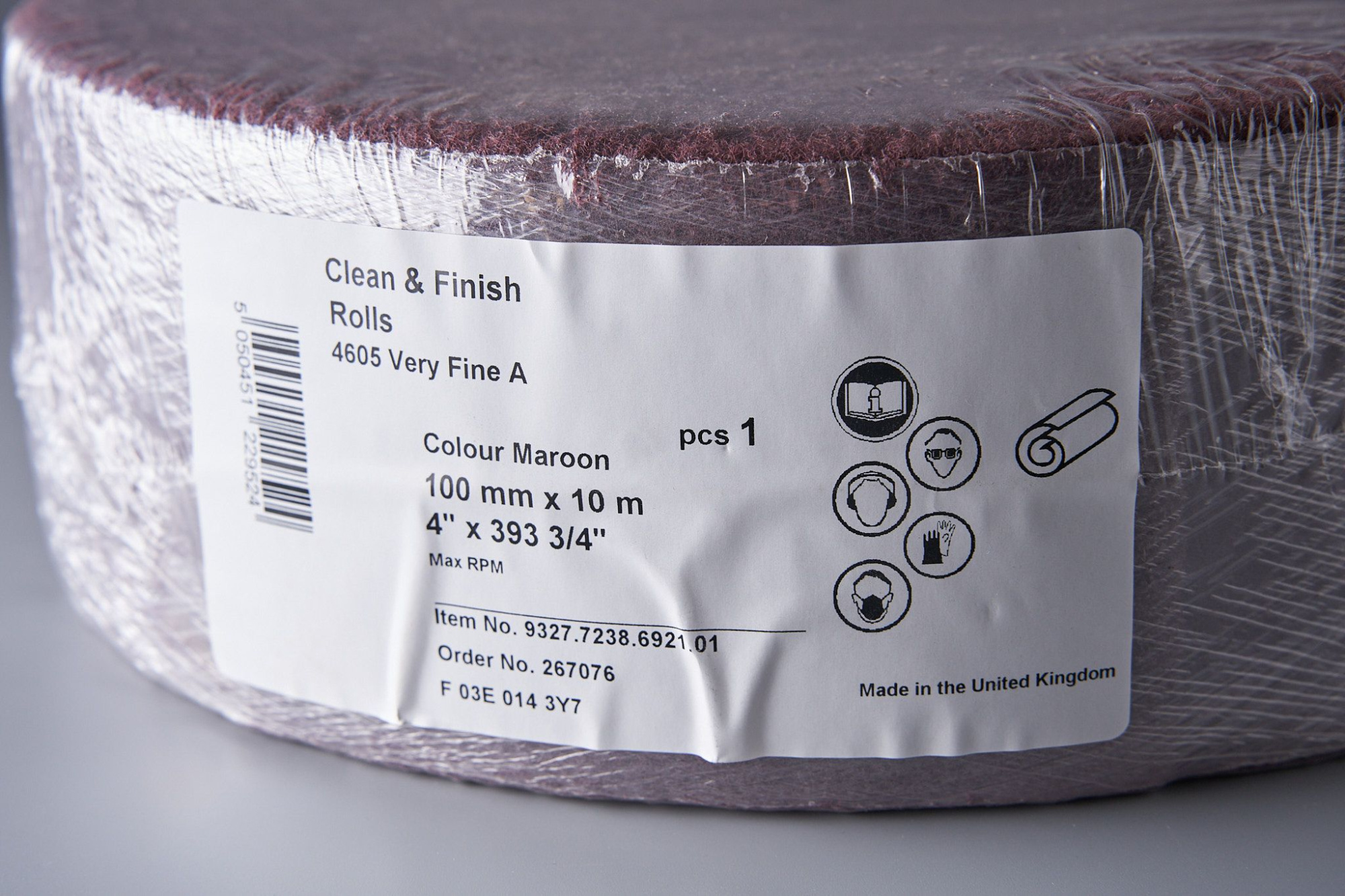 Скотч брайт (Scotch-Brite) профессиональный N7056.6921.1 Very Fine рулон, 100мм х 10м, красный 9327.7238.6921, упаковка 1 шт.