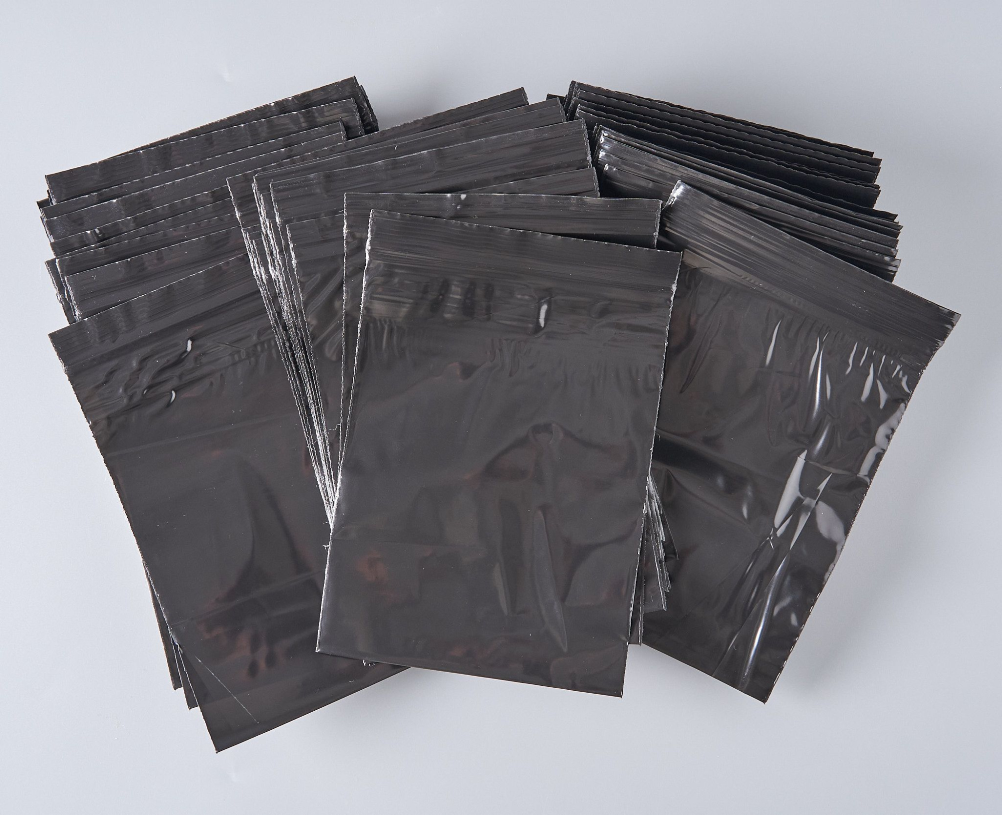 Пакет с замком Zip-Lock (Зип лок), 13х17 см, сверхпрочный, 60 мкм, черный металлик, 500 шт.