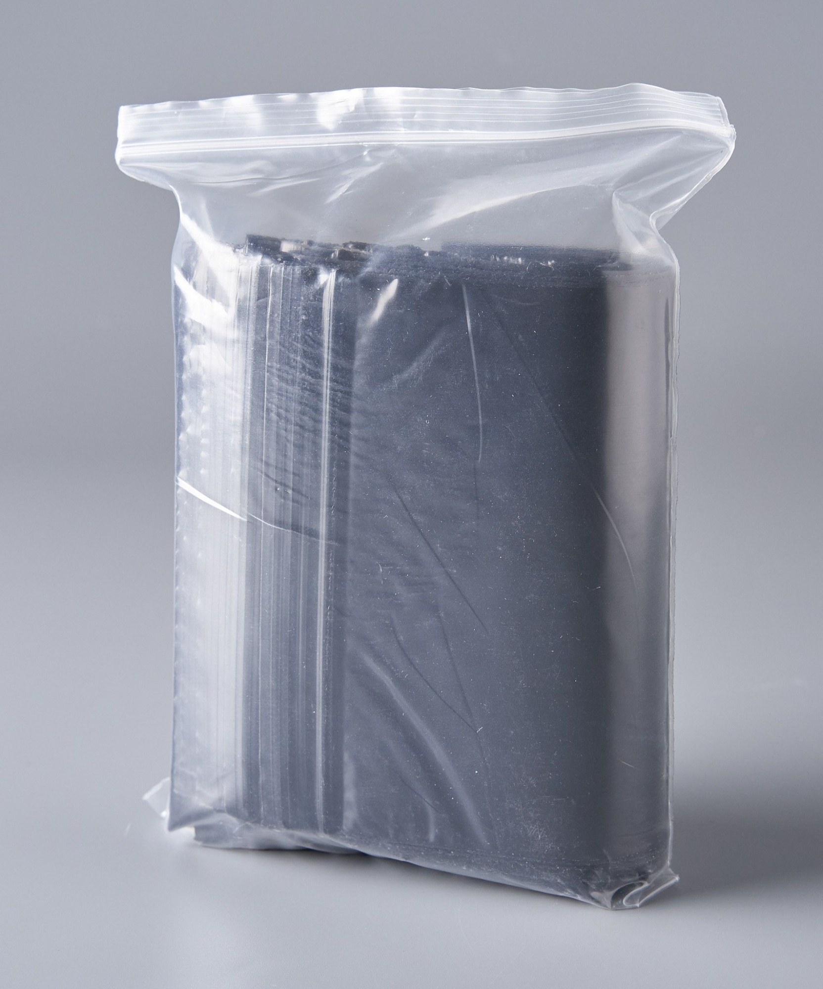 Пакет с замком Zip-Lock (Зип лок), 13х17 см, сверхпрочный, 60 мкм, черный металлик, 500 шт.
