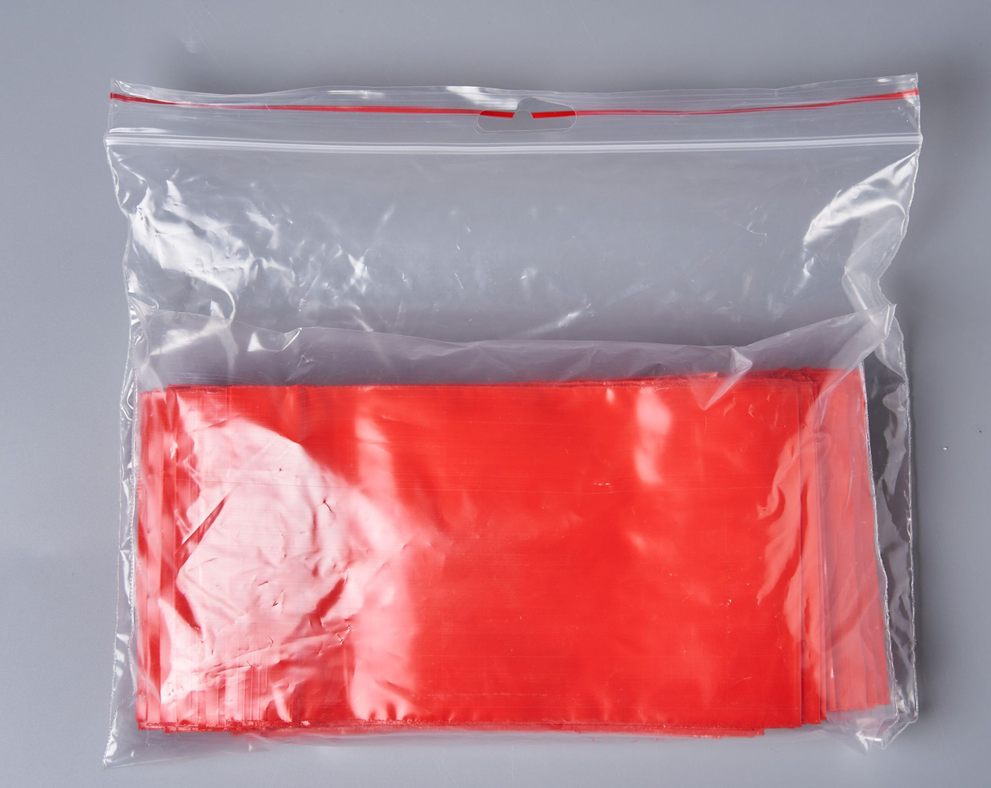 Пакет с замком Zip-Lock (Зип лок), 10х15 см, сверхпрочный, 60 мкм, красный, 500 шт.