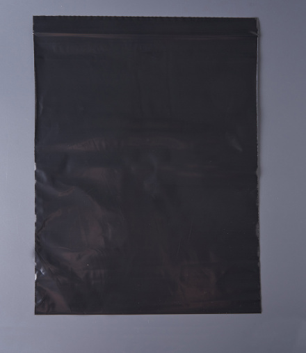Пакет с замком Zip-Lock (Зип лок), 25х30 см, сверхпрочный, 60 мкм, черный металлик, 500 шт.