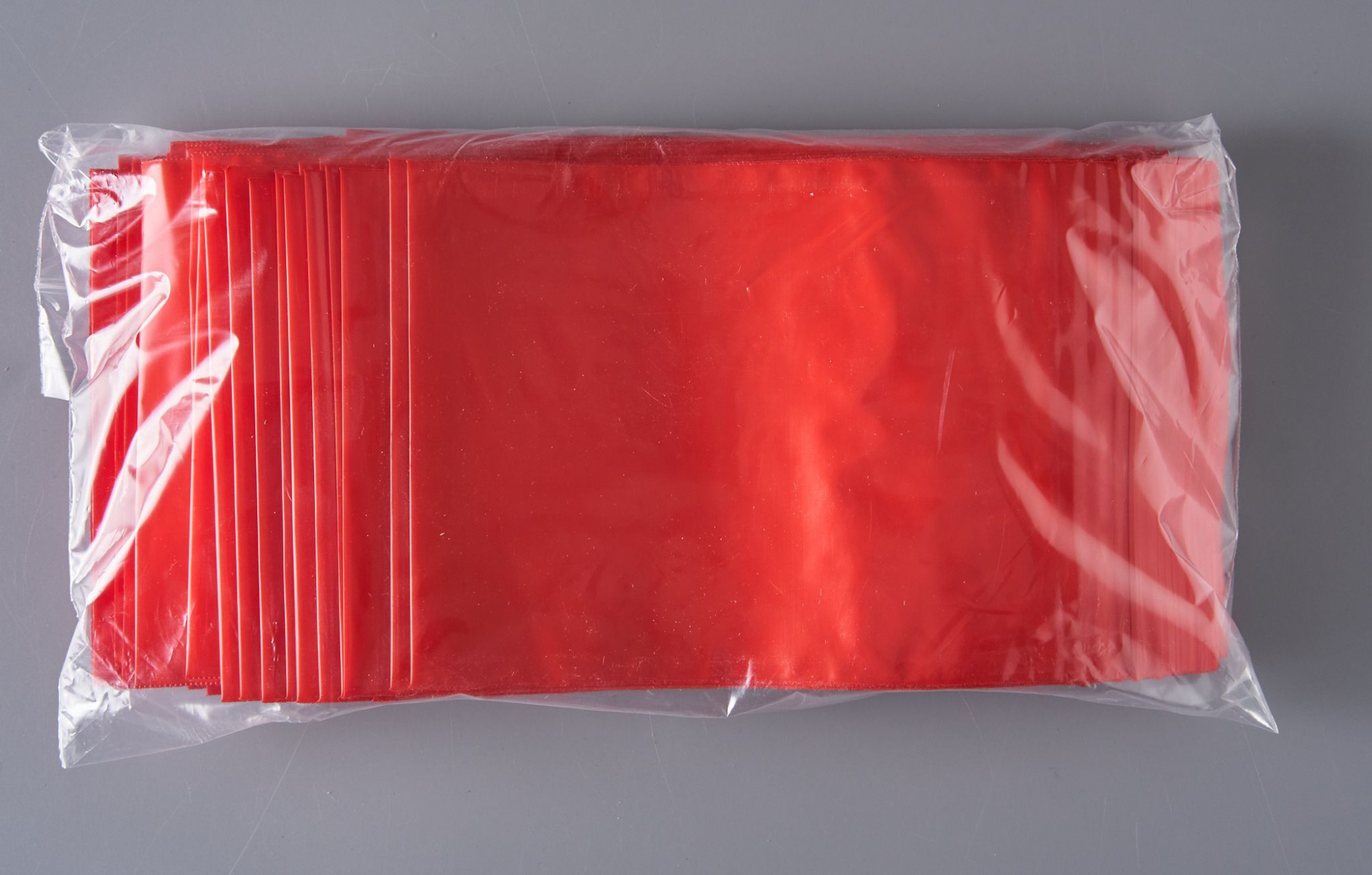 Пакет с замком Zip-Lock (Зип лок), 12х17 см, 60 мкм, сверхпрочный, красный, 300 шт.
