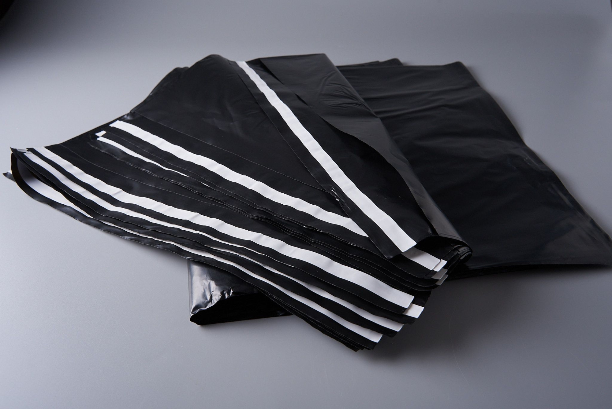 Курьерский пакет, ЧЁРНЫЙ, 400х500+40, без кармана, 50 мкм, 100 шт.