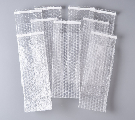 Пакет воздушно-пузырчатый (ВПП, пузырьковый, пупырчатый), 10х25+5 см, с клеевым клапаном, трехслойный, 1000 шт.