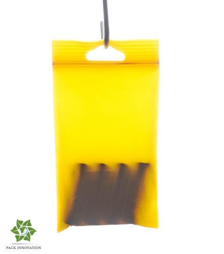 Пакет с замком Zip-Lock (Зип лок), 8х12 см, 60 мкм, с европодвесом, сверхпрочный, желтый, 100 шт.