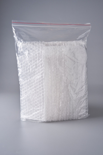 Пакет воздушно-пузырчатый (ВПП, пузырьковый, пупырчатый), 10х25+5 см, с клеевым клапаном, трехслойный, 1000 шт.