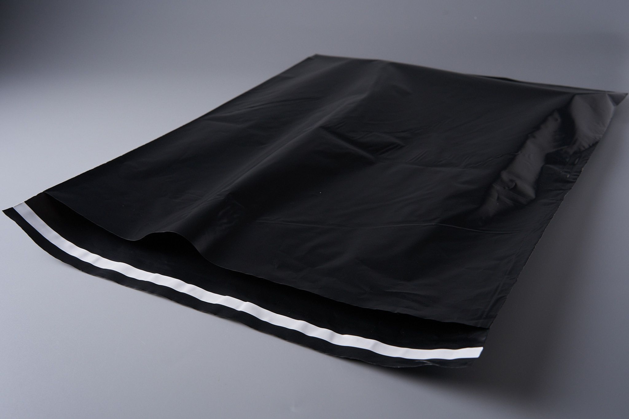 Курьерский пакет, ЧЁРНЫЙ, 400х500+40, без кармана, 50 мкм, 100 шт.