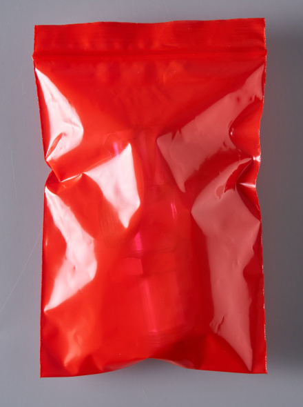 Пакет с замком Zip-Lock (Зип лок), 12х17 см, 60 мкм, сверхпрочный, красный, 200 шт.