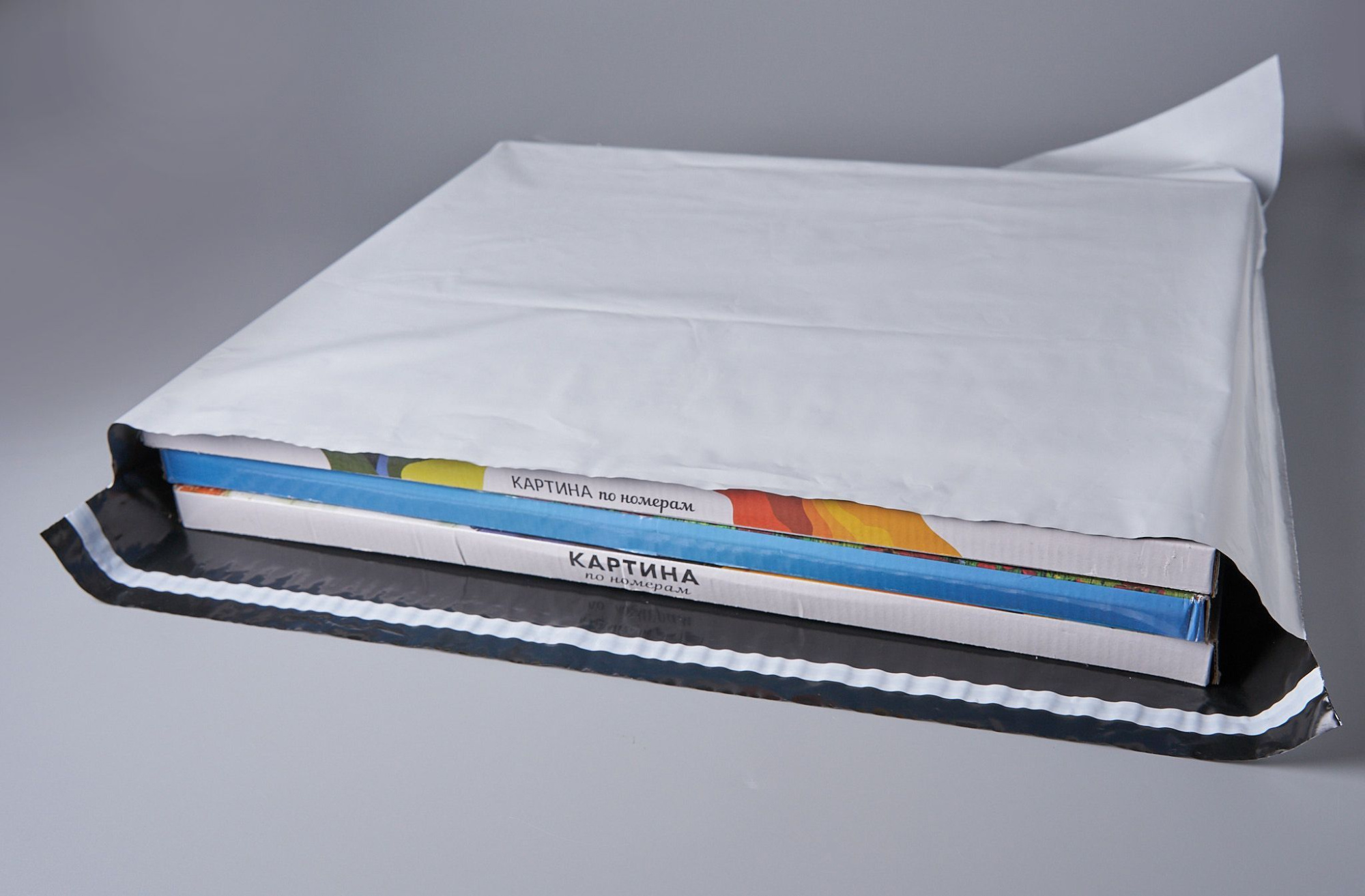 Курьерский пакет (сейф пакет), 600х600+40, с клеевым клапаном, без кармана, 60 мкм, 500 шт.